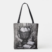 Tote Bag Argent Steampunk Cauldron Spellbooks et Potions (Dos)