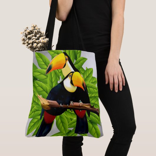 Tote Bag Argent Toucan Duo (De près)