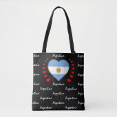 Tote Bag Argentine Flag, Heart Argentina Flag mode/sport (Devant)