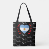 Tote Bag Argentine Flag, Heart Argentina Flag mode/sport (Dos)