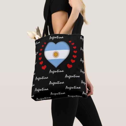 Tote Bag Argentine Flag, Heart Argentina Flag mode/sport (De près)