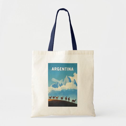 Tote Bag Argentine Illustration Voyage Art Vintage (Devant)