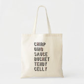 Tote Bag Argot de hockey - Chirp Gino Sauce Bucket Tendy Ce (Devant)