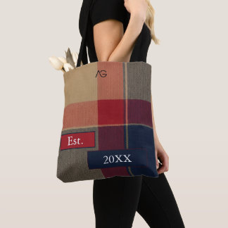 Tote Bag Aria Grace Camel Patrimoine Tartan Écossais à carr