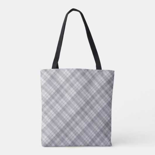 Tote Bag Aria Grace Silver Frost Winter Plaid Pattern Name (Dos)