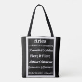 Tote Bag Aries Traite noir et blanc (Dos)