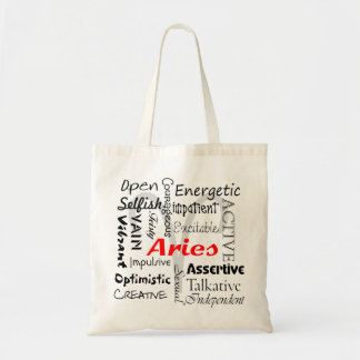 Tote Bag Aries Zodiac Astrologie Caractéristiques Collage