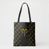 Tote Bag ARILD GOLD ZODIAC SIGNE Rouge Ruby Noir (Devant)
