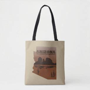 Tote Bag Arizona carte Grand Canyon paysage
