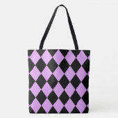 Tote Bag Arlequin rose et noir (Devant)