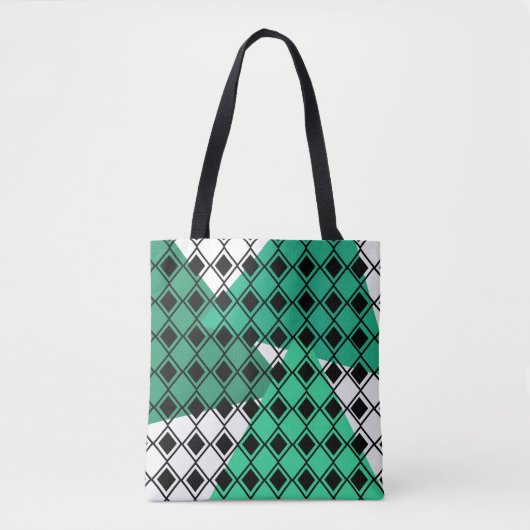 Tote Bag Arlequin Triangle Vert (Devant)