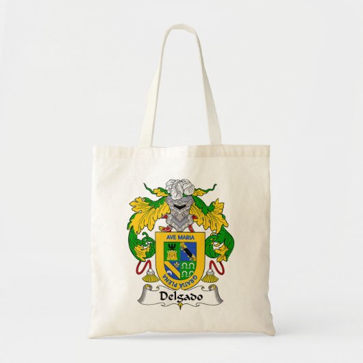 Tote Bag Armoiries de Delgado Famille Crest (Devant)