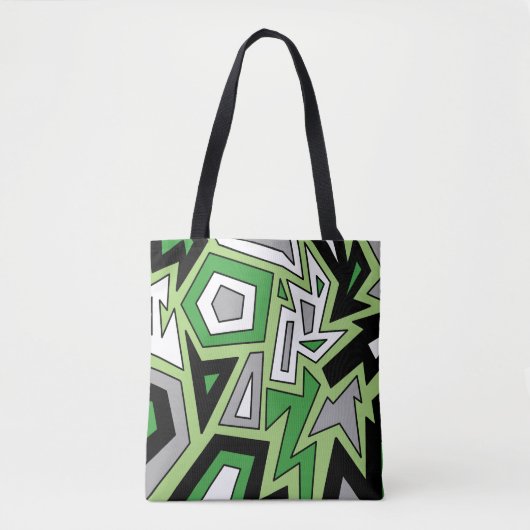 Tote Bag Aro gris noir vert géométrique Abstrait (Devant)