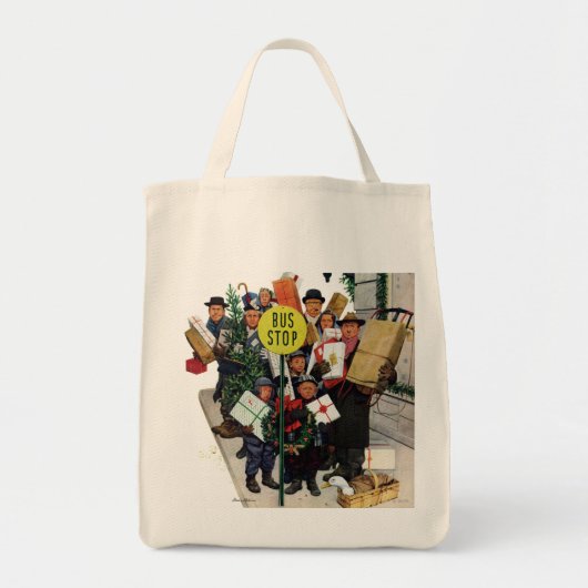 Tote Bag Arrêt d'autobus à Noël (Devant)