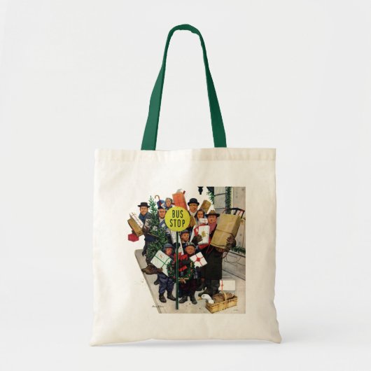 Tote Bag Arrêt de bus à Noël (Devant)