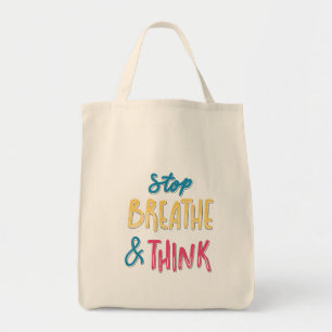 Tote Bag arrêter de respirer et penser la conception motiva