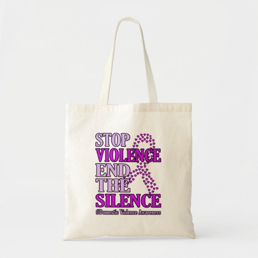 Tote Bag Arrêter la violence et soutenir la violence domest (Devant)