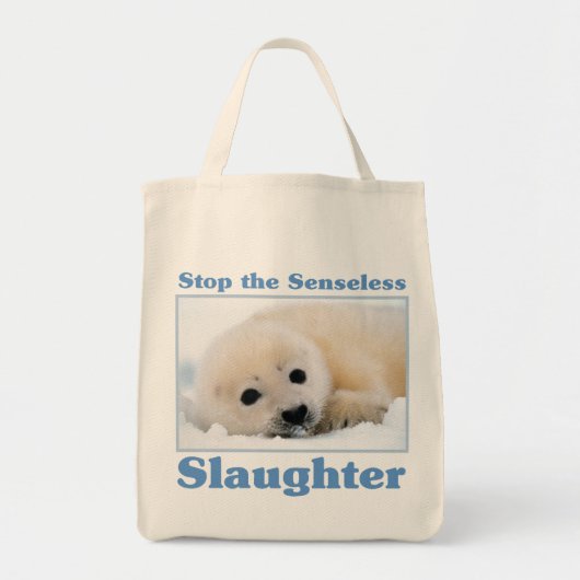Tote Bag Arrêter l'abattage des phoques (Devant)