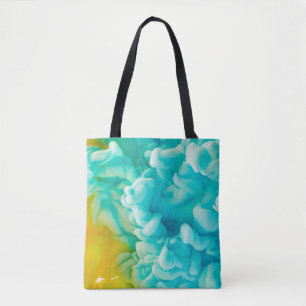 Tote Bag Arrière-plan abstrait de peinture jaune et bleu