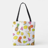 Tote Bag Arrière - plan aux fruits juteux. Patte de fruits  (Dos)