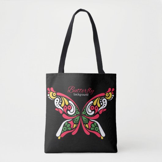 Tote Bag Arrière - plan avec un beau papillon. (Devant)