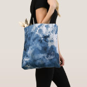 Tote Bag Arrière - plan bleu abstrait d'aquarelle (De près)