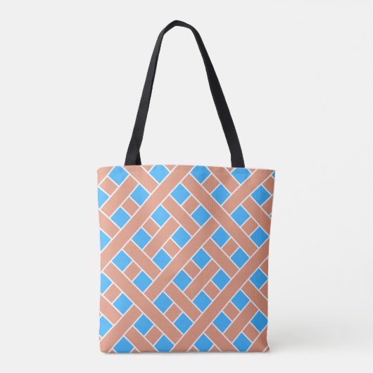 Tote Bag Arrière - plan bleu Trellis (Dos)