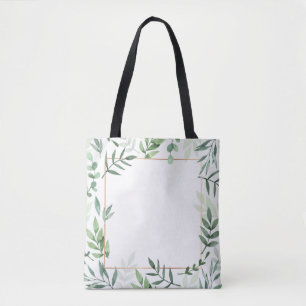 Tote Bag Arrière - plan d'aquarelle feuille du cadre