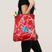 Tote Bag arrière - plan d'atome Abstrait, modèle de chimie  (De près)