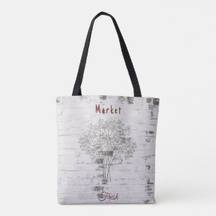 Tote Bag Arrière - plan de briques de coq rustique Fourre-t