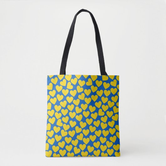 Tote Bag Arrière - plan de coeur bleu jaune (Devant)