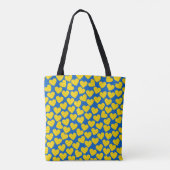 Tote Bag Arrière - plan de coeur bleu jaune (Dos)