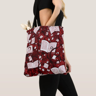 Tote Bag Arrière - plan de livres rouges