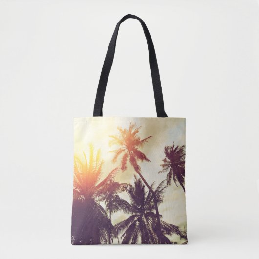 Tote Bag Arrière - plan de plage tropical avec silhouette d (Devant)