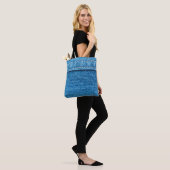 Tote Bag Arrière - plan de texture jeans bleu. (Sur le modèle)