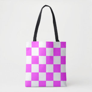 Tote Bag arrière - plan de tuiles motif À damiers. Blanc et