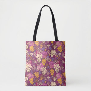 Tote Bag Arrière - plan doux de motif de vignes