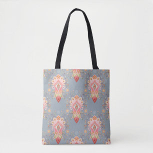 Tote Bag Arrière - plan en plumes Paisley Oriental