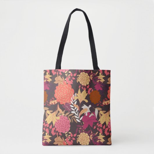 Tote Bag Arrière - plan floral 2 (Devant)