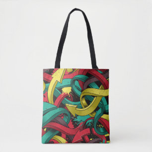 Tote Bag Arrière - plan incolore de Graffiti sur le noir b