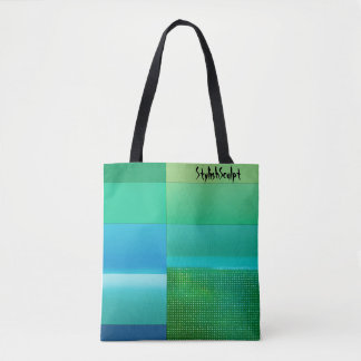 Tote Bag Arrière - plan lissé vert à bleu dégradé