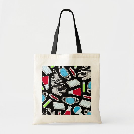 Tote Bag Arrière - plan mignon de noir de motif de (Devant)
