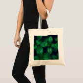 Tote Bag Arrière - plan motif feuille vert Mint (Devant (produit))