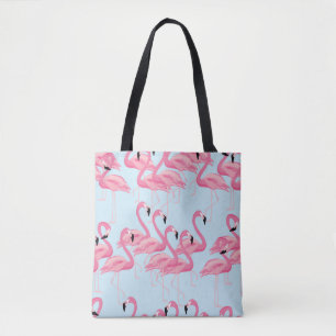 Tote Bag Arrière - plan motif sans couture d'oiseau flamand