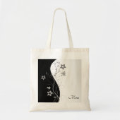 Tote Bag Arrière - plan Noir Et Argent (Devant)