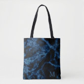 Tote Bag Arrière - plan Noir Monogrammé Et Parties scintill (Devant)
