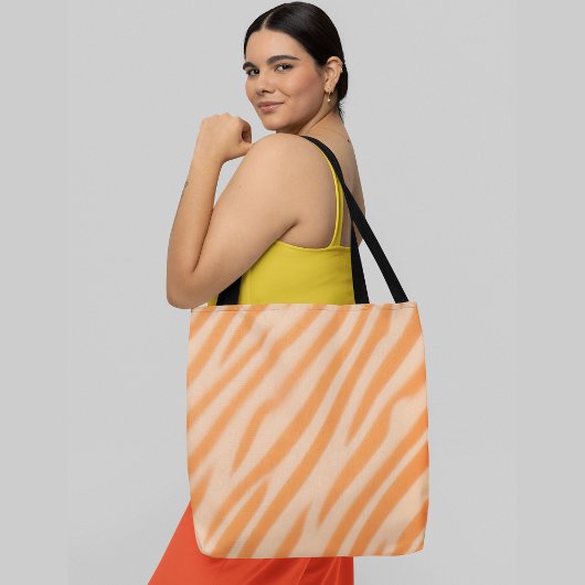 Tote Bag Arrière - plan rayé orange et blanc