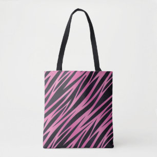 Tote Bag Arrière - plan rose de rayure de zèbre