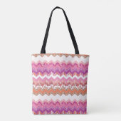 Tote Bag Arrière - plan rose de zigzag (Dos)