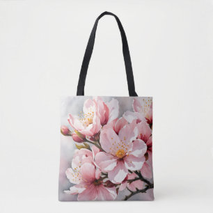 Tote Bag Arrière - plan rose et blanc d'abricot